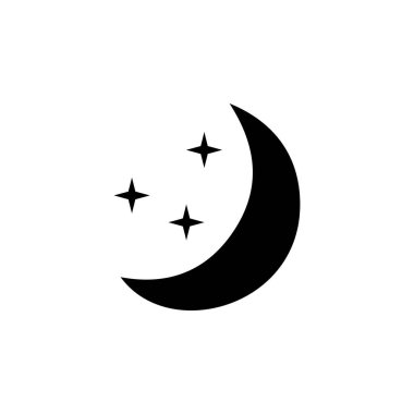 İyi geceler. Gece Düz Vektör simgesi. Beyaz arkaplanda izole edilmiş basit katı sembol