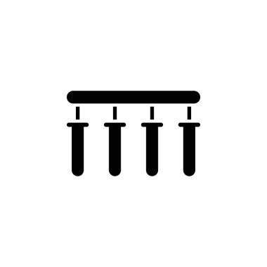 Test tüpü düz vektör simgesi. Beyaz arkaplanda izole edilmiş basit katı sembol