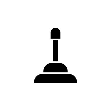 Manuel Araç Aktarımı Düz Vektör Simgesi. Beyaz arkaplanda izole edilmiş basit katı sembol