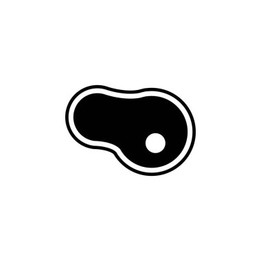 Sığır eti bifteği yassı vektör ikonu. Beyaz arkaplanda izole edilmiş basit katı sembol