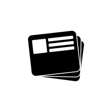 Tanımlama kartı düz vektör simgesi. Beyaz arkaplanda izole edilmiş basit katı sembol