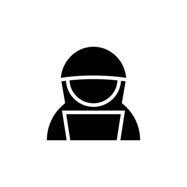 Hacker düz vektör simgesi. Beyaz arkaplanda izole edilmiş basit katı sembol