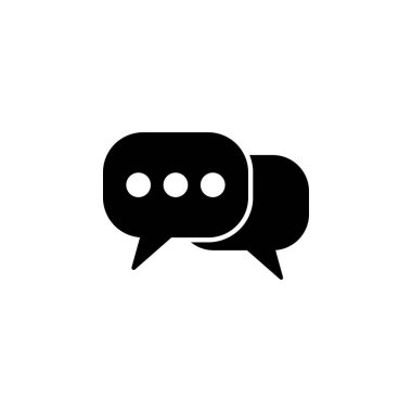 SMS Mesajı düz vektör simgesi. Beyaz arkaplanda izole edilmiş basit katı sembol