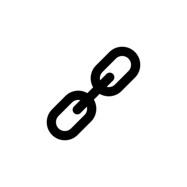 Zincir halkası düz vektör simgesi. Beyaz arkaplanda izole edilmiş basit katı sembol