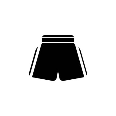 Boks Şortu düz vektör simgesi. Beyaz arkaplanda izole edilmiş basit katı sembol