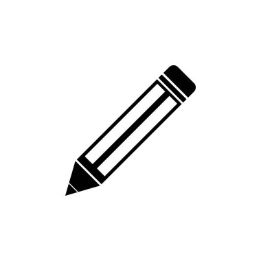 Kalem düz vektör simgesi. Beyaz arkaplanda izole edilmiş basit katı sembol