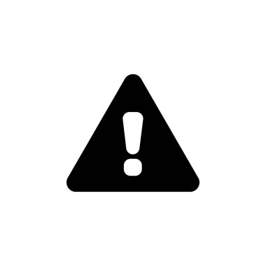 Ünlem Tehlike Noktası düz vektör simgesi. Beyaz arkaplanda izole edilmiş basit katı sembol