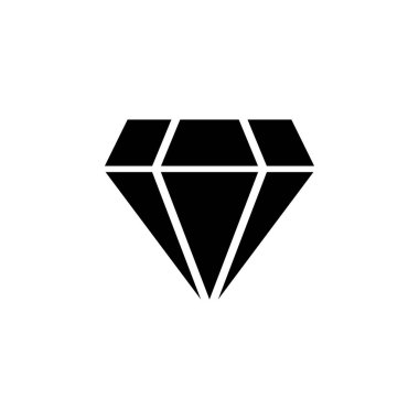 Elmas Mücevher Taş düz vektör ikonu. Beyaz arkaplanda izole edilmiş basit katı sembol