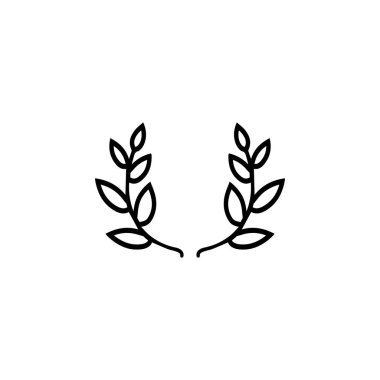 Zafer Laurel Çelengi düz vektör ikonu. Beyaz arkaplanda izole edilmiş basit katı sembol