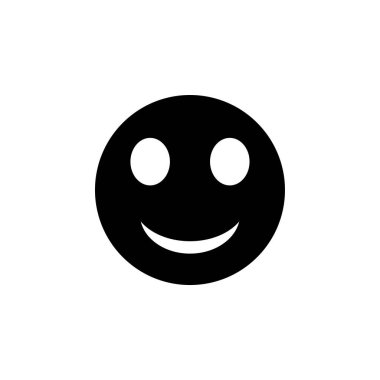 Mutlu Gülen Yüz düz vektör ikonu. Beyaz arkaplanda izole edilmiş basit katı sembol