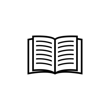 Düz vektör simgesi okunuyor. Beyaz arkaplanda izole edilmiş basit katı sembol