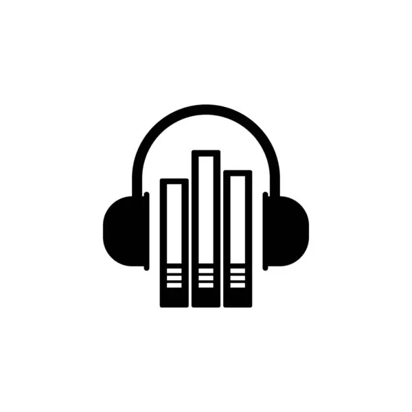 Audio Library düz vektör simgesi. Beyaz arkaplanda izole edilmiş basit katı sembol