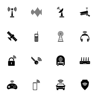 Radyo simgesi - herhangi bir boyuta genişlet - herhangi bir renge değiştir. Mükemmel Düz Vektör anten, frekans, kule, kart, mikrodalga, ses, yayın, joystick, anahtar, ağ, telefon, dalga gibi simgeleri içerir