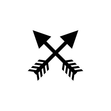 Cross Arrows düz vektör simgesi. Beyaz arkaplanda izole edilmiş basit katı sembol