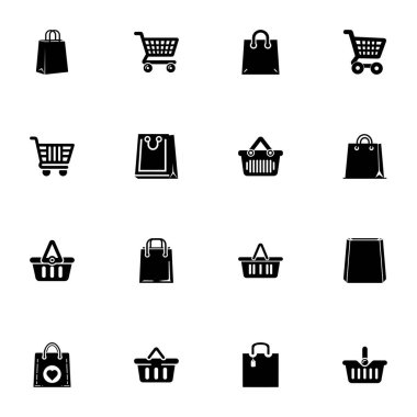 Alışveriş Torbası simgesi - herhangi bir boyuta genişlet - herhangi bir renge değiştir. Mükemmel Düz Vektör, sepet, el arabası, karton kutu, pazarlama, paket, kağıt paket, süpermarket tramvayı ve daha fazlası gibi simgeleri içerir