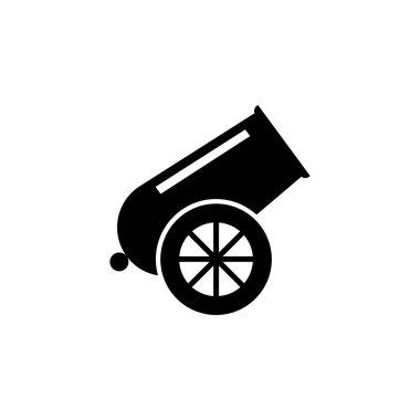 Circus Canon düz vektör simgesi. Beyaz arkaplanda izole edilmiş basit katı sembol. Web ve mobil UI ögesi için Circus Canon imza şablonu