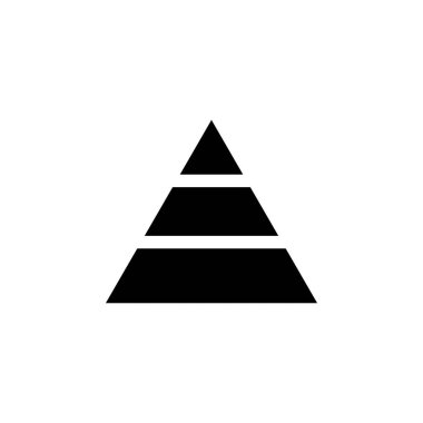 Piramit çizelgesi düz vektör simgesi. Beyaz arkaplanda izole edilmiş basit katı sembol. Web ve mobil UI ögesi için Piramit Grafik tasarım şablonu