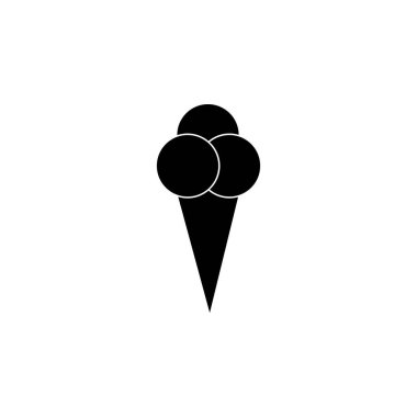 Dondurma külahı düz vektör simgesi. Beyaz arkaplanda izole edilmiş basit katı sembol. Web ve mobil UI elementleri için Dondurma Konisi işaret tasarımı şablonu