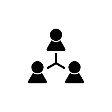 Grup İnsanları, Takım düz vektör ikonu. Beyaz arkaplanda izole edilmiş basit katı sembol. Grup İnsanları ve Takım imzalama şablonu web ve mobil UI ögesi için