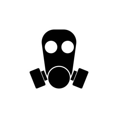 Solunum cihazı, Gaz Maskesi düz vektör simgesi. Beyaz arkaplanda izole edilmiş basit katı sembol. Respirator, Gaz Maskesi ağ ve mobil UI ögesi için işaret şablonu