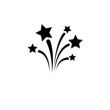 Havai fişekler, Flapper Konfeti Katı Düz Vektör Simgesi Beyaz Arkaplanda İzole Edildi.