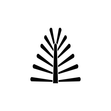 Tropik Bitki, Eğreltiotu Yaprağı, Katı Düz Vektör Simgesi Beyaz Arkaplanda İzole Edildi.