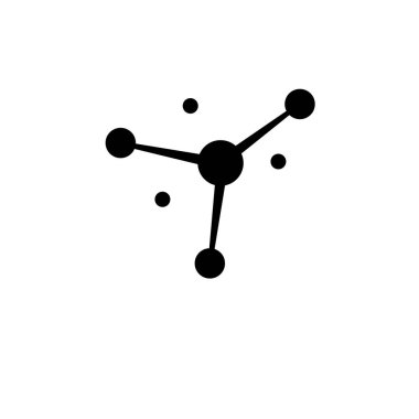 Beyaz Arkaplanda Molekül, Nöron, Atom, Kimya Katı Düz Vektör Simgesi İzole Edildi.