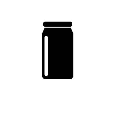 Alüminyum Kutu, Soda İçeceği, Katı Düz Bira Vektörü Simgesi Beyaz Arkaplanda İzole Edildi.