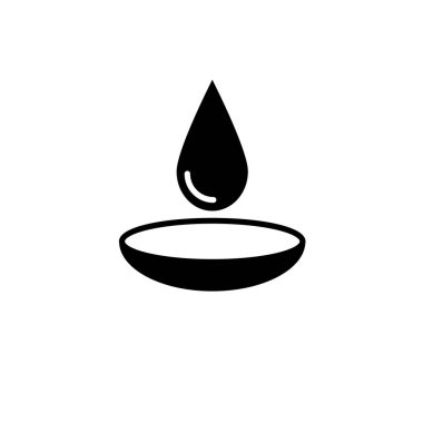 Su Damlacığındaki Kontak Lens Katı Düz Vektör Simgesi Beyaz Arkaplanda İzole Edildi.