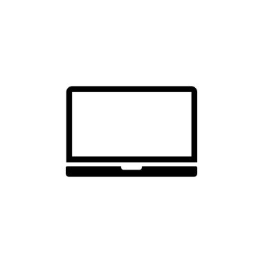 Laptop, Dijital Not Defteri Katı Düz Vektör Simgesi Beyaz Arkaplanda İzole Edildi.
