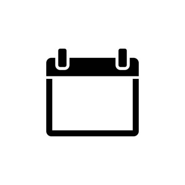 Takvim Düzenleyici, Tarih Anımsatıcı Katı Düz Vektör Simgesi Beyaz Arkaplanda İzole Edildi.