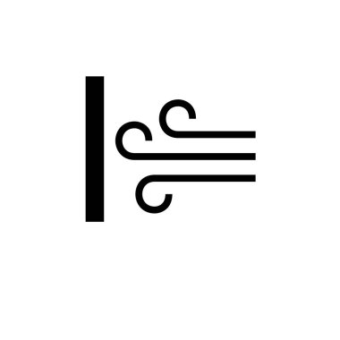 Duvara Karşı Rüzgar Gürültüsü Katı Düz Vektör Simgesi Beyaz Arkaplanda İzole Edildi.