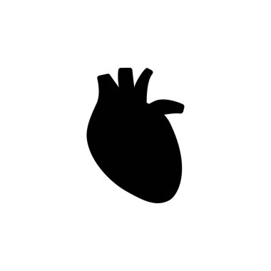 Kırmızı vektör insan kalbi simgesi Katı Düz Vektör Simgesi Beyaz Arkaplanda izole.