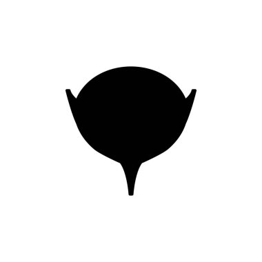 İdrar kesesi, İnsan Organı, Üroloji Katı Düz Vektör Simgesi Beyaz Arkaplanda İzole Edildi.