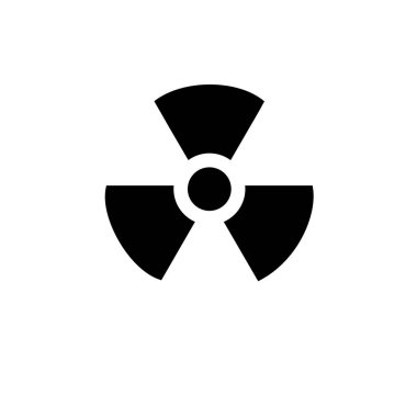 Radyasyon Alarmı, Reaktör Radyoaktivitesi Katı Düz Vektör Simgesi Beyaz Arkaplanda İzole Edildi.