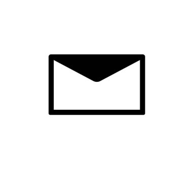 E- posta İletisi, Zarf Mektubu, Katı Düz Vektör Simgesi Beyaz Arkaplanda İzole Edildi.