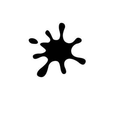 Mürekkep lekesi, Boya Lekesi, Sıvı Sıçrama Katı Düz Vektör Simgesi Beyaz Arkaplanda İzole Edildi.