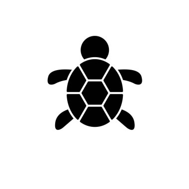 Deniz Kaplumbağası, Kaplumbağa, Deniz Sürüngeni Katı Vektör Simgesi Beyaz Arkaplanda İzole Edildi.