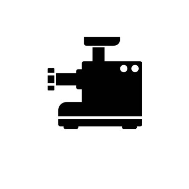 Et Öğütücü, Elektrik Öğütücü, Helikopter Katı Düz Vektör Simgesi Beyaz Arkaplanda İzole Edildi.