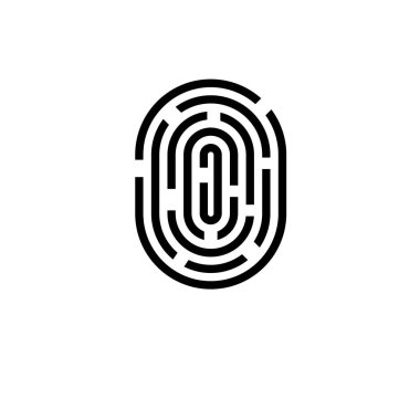 Parmak izi, İnsan Parmak izi, Beyaz Arkaplanda İzole Edilmiş Katı Düz Vektör Simgesi.