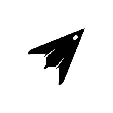 Gizli Bombacı Uçağı, Ordu Uçağı Katı Düz Vektör Simgesi Beyaz Arkaplanda İzole Edildi.