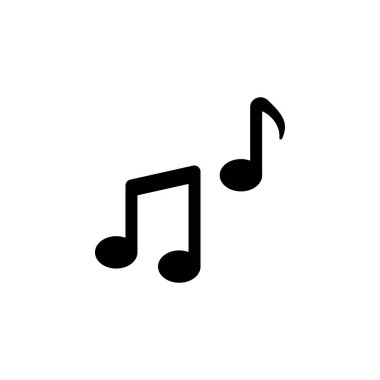 Müzik Notaları, Melody Tone, Not Anahtarı Düz Vektör Simgesi Beyaz Arkaplanda İzole Edildi.