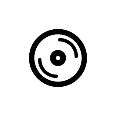 Disk, Blu-ray, CD veya DVD Düz Vektör Simgesi Beyaz Arkaplanda İzole Edildi.