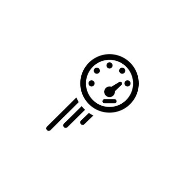 Hızlı Hız göstergesi, Yüksek Hız Katı Vektör Simgesi Beyaz Arkaplanda İzole Edildi.