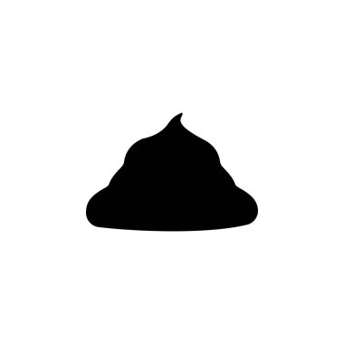 Excrement, Poop, Animal Shit Solid Flat Vector Icon Isolated on White Background.