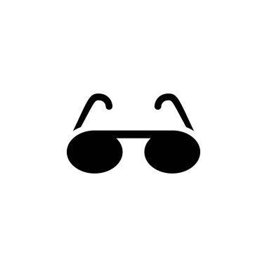 Güneş gözlüğü, gözlük, güneş gözlüğü Katı Düz Vektör Simgesi Beyaz Arkaplanda İzole Edildi.