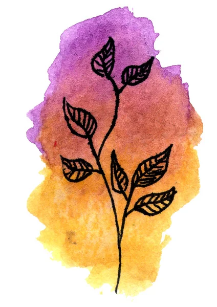Suluboya çiçek. el boyası.