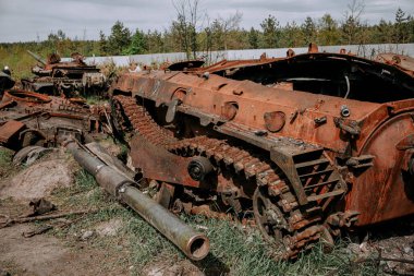 Ukrayna 'da savaş. Rusya insanları ve çocukları öldürüyor. Yüksek kalite fotoğraf