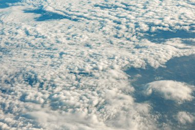 Sun rays in the cloudy sky. Nature background. High quality photo