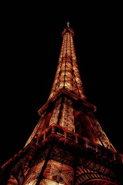 Night beautiful city of Paris and the big Eiffel Tower. High quality photo